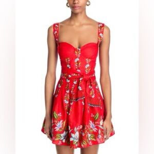 Farm rio sweet bloom bouquet red sleeveless mini dress